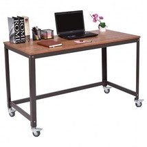 48 Inch Rolling Computer Desk with Heavy-duty Metal Frame for Home and O... - $2,948.11 MXN