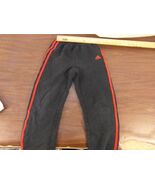 Children Youth Unisex Adidas Black Red 3 Striped Athletic Cotton Pants 7... - $15.83