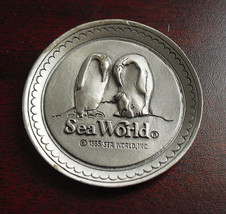 Vintage 1985 Fort Pewter Small Sea World Decorative Plate 1 3/4&quot; Wide - £12.52 GBP