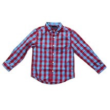 Tommy Hilfiger Plaid Button-Down Shirt Boys Size 5  Red Blue Long Sleeve... - $15.00