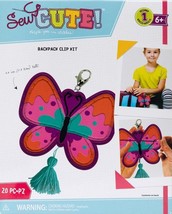 DIY Sew Cute Butterfly Kids Beginner Starter Felt Backpack Clip Kit School Craft - £15.88 GBP