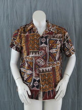 Vintage Hawaiian Shirt - Abstract Tribal Patterns Maker Unknown - Men&#39;s ... - £42.95 GBP