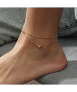 Fashion Double layer Heart shaped Alloy Anklet - £11.66 GBP