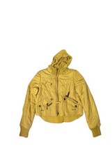 Ashley By 26 International Girls Womens Yellow Hooded Zip Front Jacket S... - $25.64