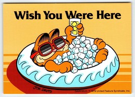 Garfield Wish You Were Here Cat In Raft Postcard Jim Davis Orange Tabby 1978 - £7.21 GBP