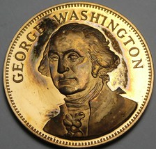 George Washington Toned Franklin Mint Bronze Proof Medallion 1970~Free Ship - £10.08 GBP