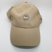 PGA Logo Golf Cap Arkansas Randy Beaver Cup Khaki Adjustable Strap Back Hat - £14.20 GBP