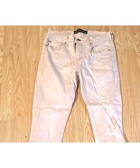 Express Jeans Pink DISTRESSED DENIM Legging Mid Rise Size 6R - $276.65 MXN