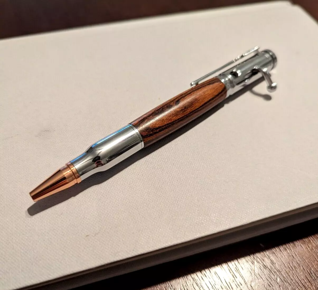 Bolt Action Pen Bullet Pen Metal Wood Material Great Gift For Dad Friend - $13.00