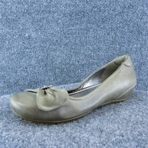 ECCO  Women Flat Shoes Gray Leather Slip On Size 37 Medium - £23.36 GBP