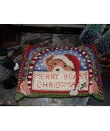 Teddy Bear Xmas Christmas Merry Beary Chirstmas Pillow - $11.70