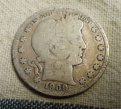 1909-P Barber Half Dollar 90% Silver WELL WORN - $14.55