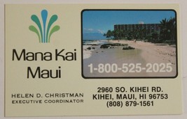 Mana Kai Maui Vintage Business Card Hawaii bc3 - $5.93