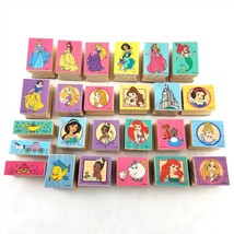 Lot of 25 Disney Princess Wooden Rubber Stamps Cinderella Beauty Beast Ariel - £23.96 GBP