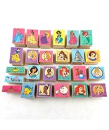 Lot of 25 Disney Princess Wooden Rubber Stamps Cinderella Beauty Beast A... - £23.59 GBP