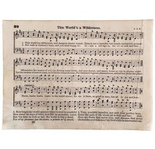 1865 World&#39;s A Wilderness Victorian Sheet Music Small Page Happy Voices ... - $24.99