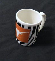 Longhorn Coffee Mug Embossed Eagle Bottom USA Zebra Background Texas Uni... - £13.16 GBP