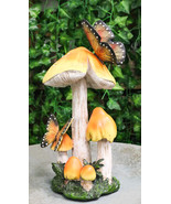Enchanted Fairy Garden Yellow Toadstool Mushrooms Monarch Butterflies Fi... - $755.65 MXN