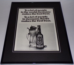 1974 Beck&#39;s Beer 11x14 Framed ORIGINAL Advertisement  - £31.74 GBP