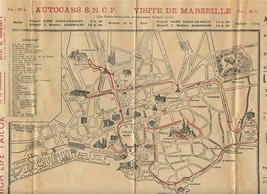 Autocars S N C F Visit to Marseille France 1938 Bus Route Map and Advert... - £29.91 GBP