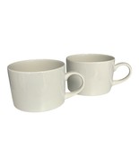 Crate & Barrel Verge White Porcelain Coffee Mugs – Set of 2 – 2010s - $22.00