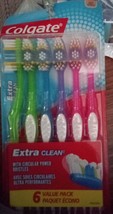 Colgate Extra Clean Toothbrushes 6 Soft Brushes New In Box - $10.79