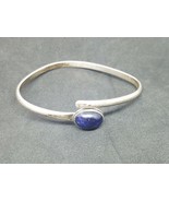 Vintage Susan Roggio Solid Sterling Silver 925 Bangle Bracelet Blue Stone - $67.68 CAD