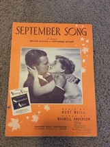 1938 September Song by Kurt Weill &amp; Maxwell Anderson Sheet Music VINTAGE RARE - £137.19 GBP