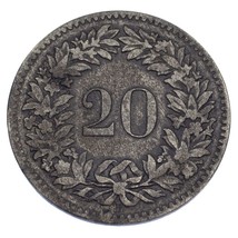 1851-BB Switzerland 20 Rappen Billon KM #7 VF Condition - £245.39 GBP