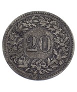 1851-BB Switzerland 20 Rappen Billon KM #7 VF Condition - €268,67 EUR