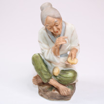 Vintage Asian Japanese 6&quot; Inch Woman Making Bread Figurine Rare Item Ver... - $15.28