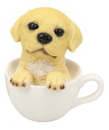 Ebros Realistic Adorable Golden Labrador Puppy in Teacup Statue 6&quot;H - €18,20 EUR