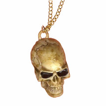 Funky Punk Realistic Skull Pendant Necklace Biker Pirate Gothic Novelty Jewelry - £3.92 GBP