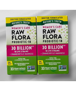 2x Nature&#39;s Truth Women&#39;s Care Raw Flora 30B Probiotic Capsules 33ct EXP... - $510.43 MXN