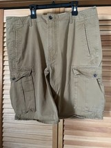 Levi&#39;s Khaki 100% Cotton Pockets Cargo Shorts Size 36 - £18.32 GBP