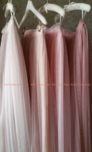 Pink Tulle Maxi Skirt Wedding Bridesmaids Plus Size Tulle Skirt Outfit image 2