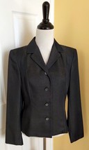 EXPRESS World Brand Black/Metallic Gold Lined Polyester Blend Dress Jack... - $24.40