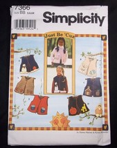 Simplicity Just Be &#39;Cuz Pattern 7366 child&#39;s lined vest with appliques Sz 5 6 6X - £3.62 GBP