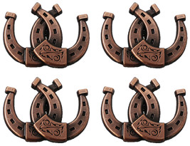 Concho Set of 4 Conchos Western Saddle Tack Copper Horseshoe 401535 - $19.79