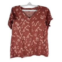 Sonoma The Everyday Tee Size L V-Neck Red Short Sleeve Womens T-Shirt - $14.00