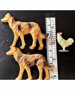 2 Dogs and a Chicken Vintage Metal Miniature Village Train Set Figurines - £14.15 GBP