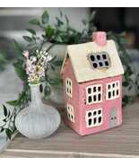 Pink Traditional Village House Candle Holder - $22.95