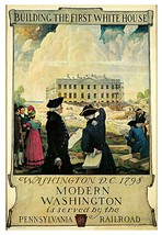 Decor Building the first white House Poster. Graphic Design. Home Wall A... - $17.10+