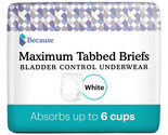 Because Maximum Tabbed Briefs 24 Counts White  S/M - $36.45