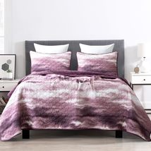 ESCA 3-Piece Agatha Lavender Purple Abstract Home Décor Reversible Bedspread Cov - £37.61 GBP+