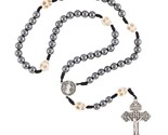 Memento Mori Cord Rosary Hematite &amp; Resin Beads Genesis 3:19 &quot;You are du... - $19.99