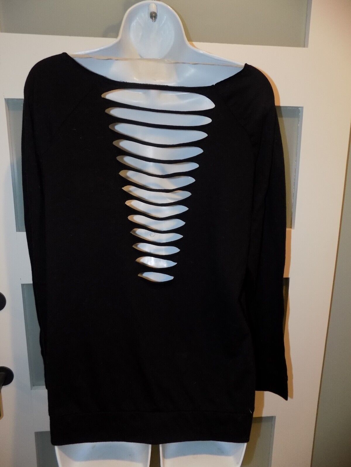 Hard Candy Black Just For Love Black Slashed Back Pullover Shirt Size L (11-13) Item image 3
