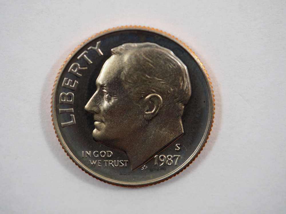 1987 S Roosevelt Clad Dime Proof GEM US Coin Proof (PF) - SKU 121USDMCL - $2.95