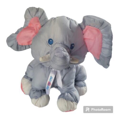 Fisher Price Puffalump Gray Elephant Ribbon Jungle Stuffed Plush Animal Vintage - $34.64