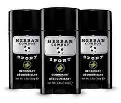 Herban Cowboy Deodorant Sport Max Prot 2.8 Oz (pack of 3) - £35.58 GBP